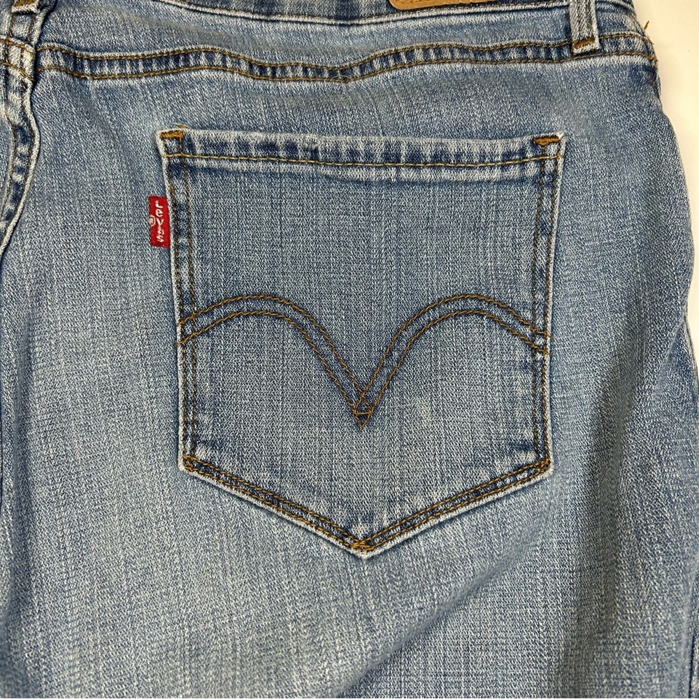 Levi's 525 Perfect Waist Straight Leg Women's 14 S/C Light Blue Denim Jeans - Picture 6 of 13